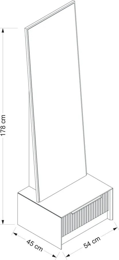Fésülködőasztal, kő, 54 cm