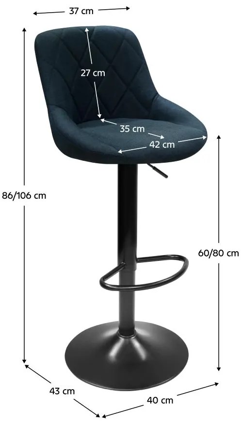 Bárszék Teken (sötétkék + fekete). 1116526
