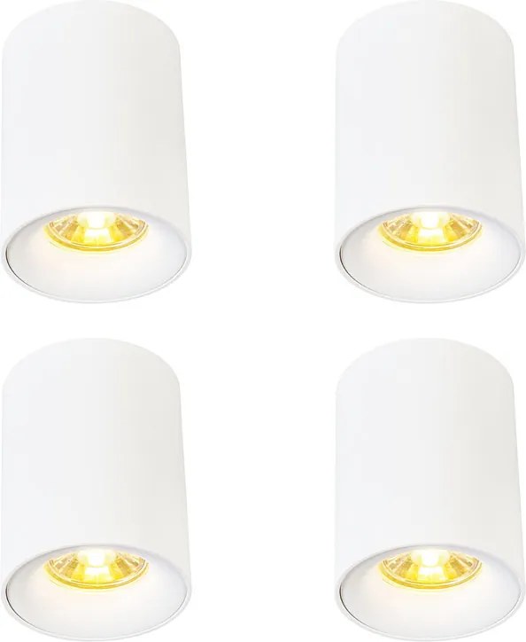 4 darabos modern, felületre szerelhető spotlámpa szett fehér GU10 50mm - Ronda