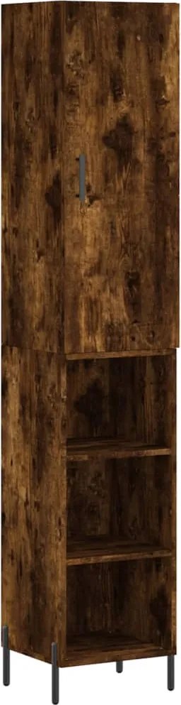 vidaXL füstös tölgy színű szerelt fa magasszekrény 34,5x34x180 cm
