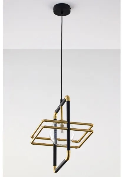 Jupiter 2028 - Csillár zsinóron FIORI 1xG9/10W/230V fekete/arany/átlátszó