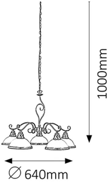 Rabalux 2755 - Csillár ELISETT 5xE27/60W/230V
