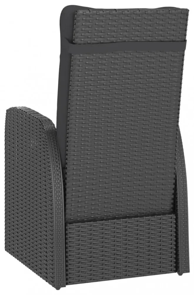 11 részes fekete polyrattan kültéri étkezőszett párnákkal