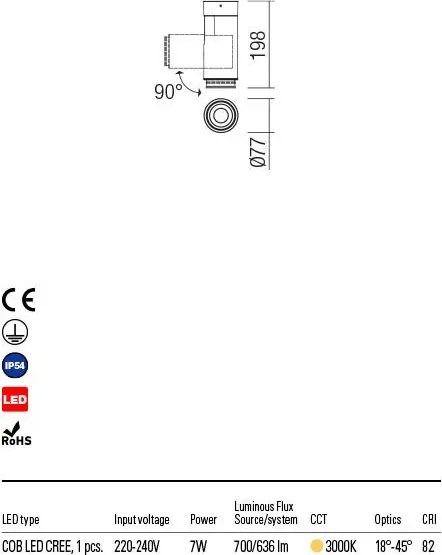 REDO 90066 EAGLE Modern Kültéri Fali Lámpa LED IP54