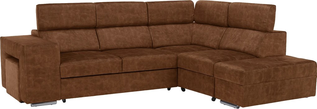 Ülőgarnitúra, barna, jobbos, MALAGA