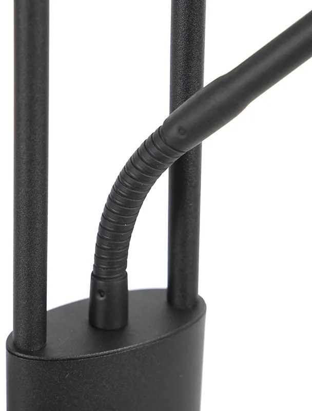 Modern állólámpa fekete, LED-del és olvasókarral - Divine