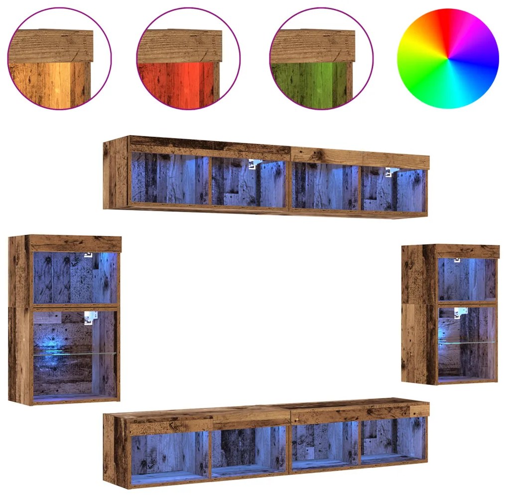 F Floating Shelf 2 db Régi fa 40x28.5x40 cm Mérnöki fa