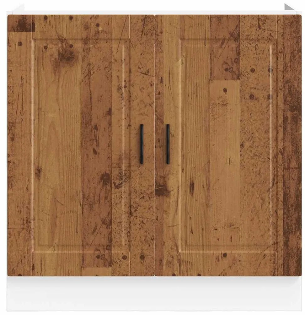 vidaXL mosdóaljzatos szekrény Porto&quot; Régi fa 80x46x81,5 cm Gépelt fa&quot;