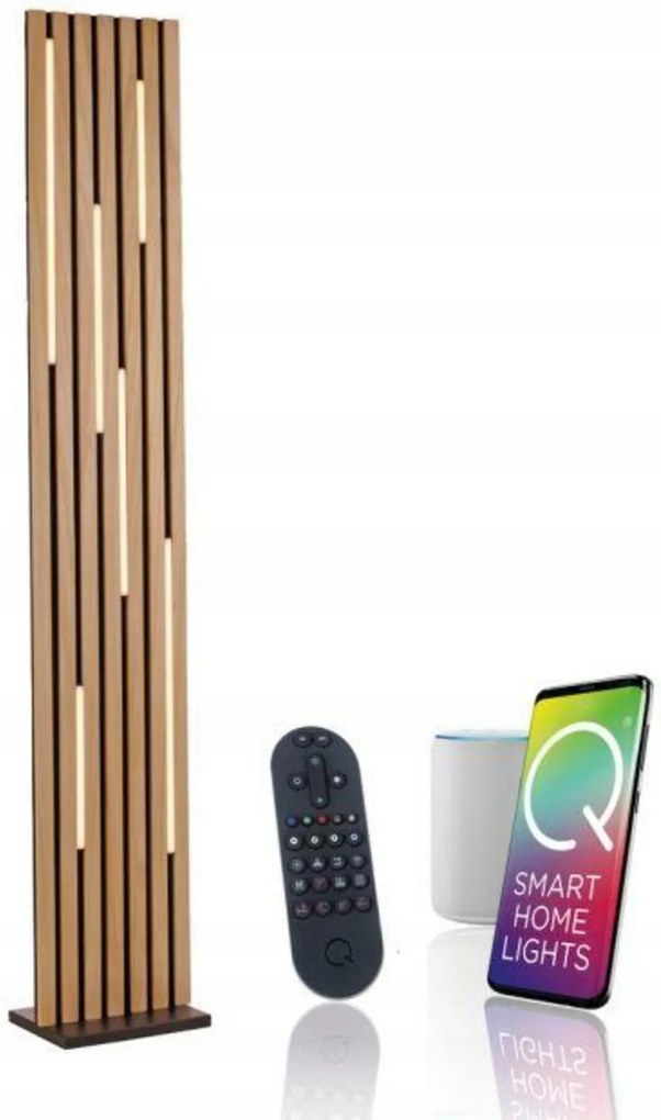 Paul Neuhaus Q-akustik Led állólámpa, tölgyfa ZigBee, szabályozható fényerővel 2700-5000K