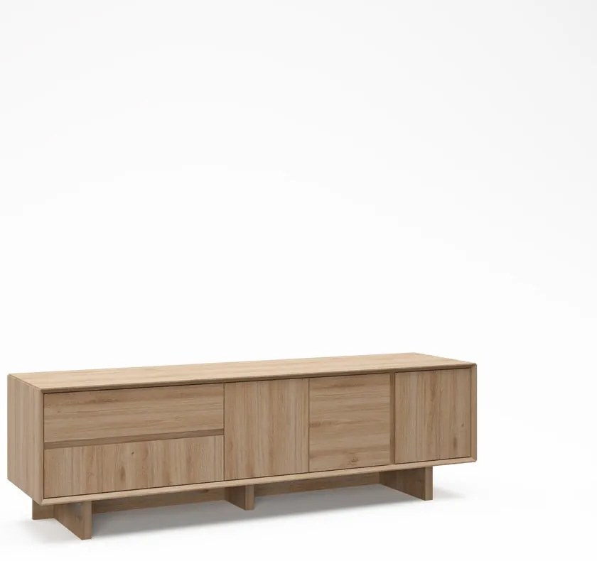 Natúr színű TV-állvány tölgyfa dekorral 180x55x45 cm Carpi – Marckeric