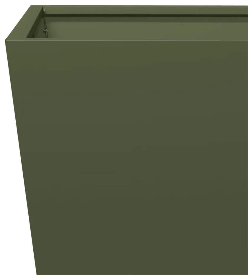 2 db olívazöld acél kerti növénytartó 30 x 30 x 30 cm