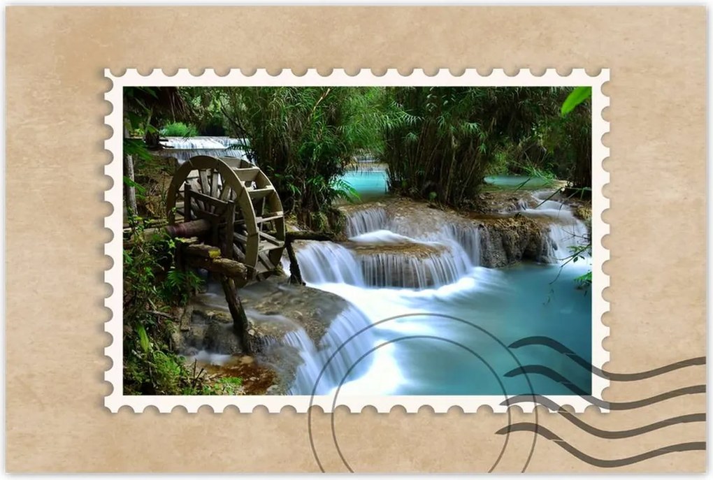 Poszterek 120x80 Fa malom a folyón