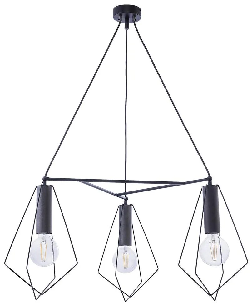 Jupiter 1646 - Csillár zsinóron KAIR 2xE27/60W/230V fekete/grafit