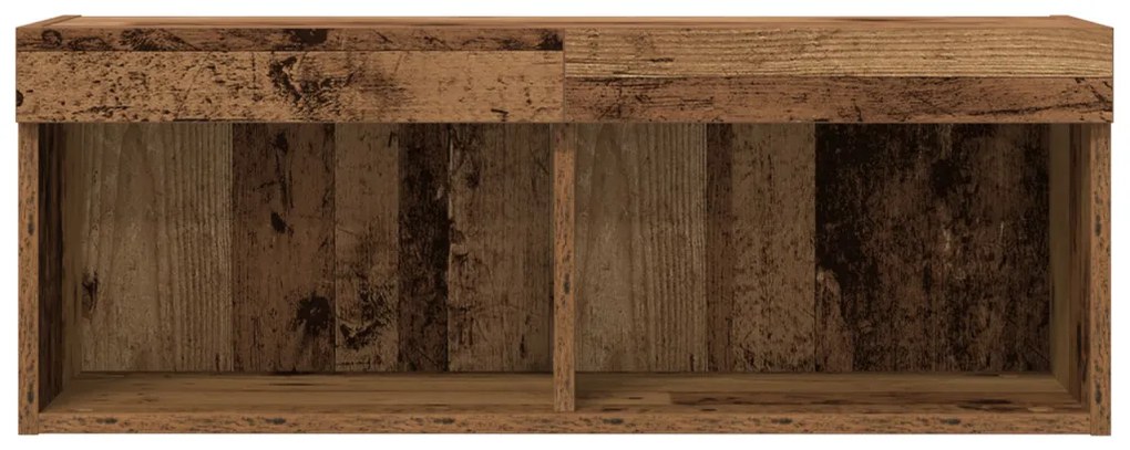 TV Fali Szekrény LED Világítással 2 db Régi Fa 80x30x30 cm