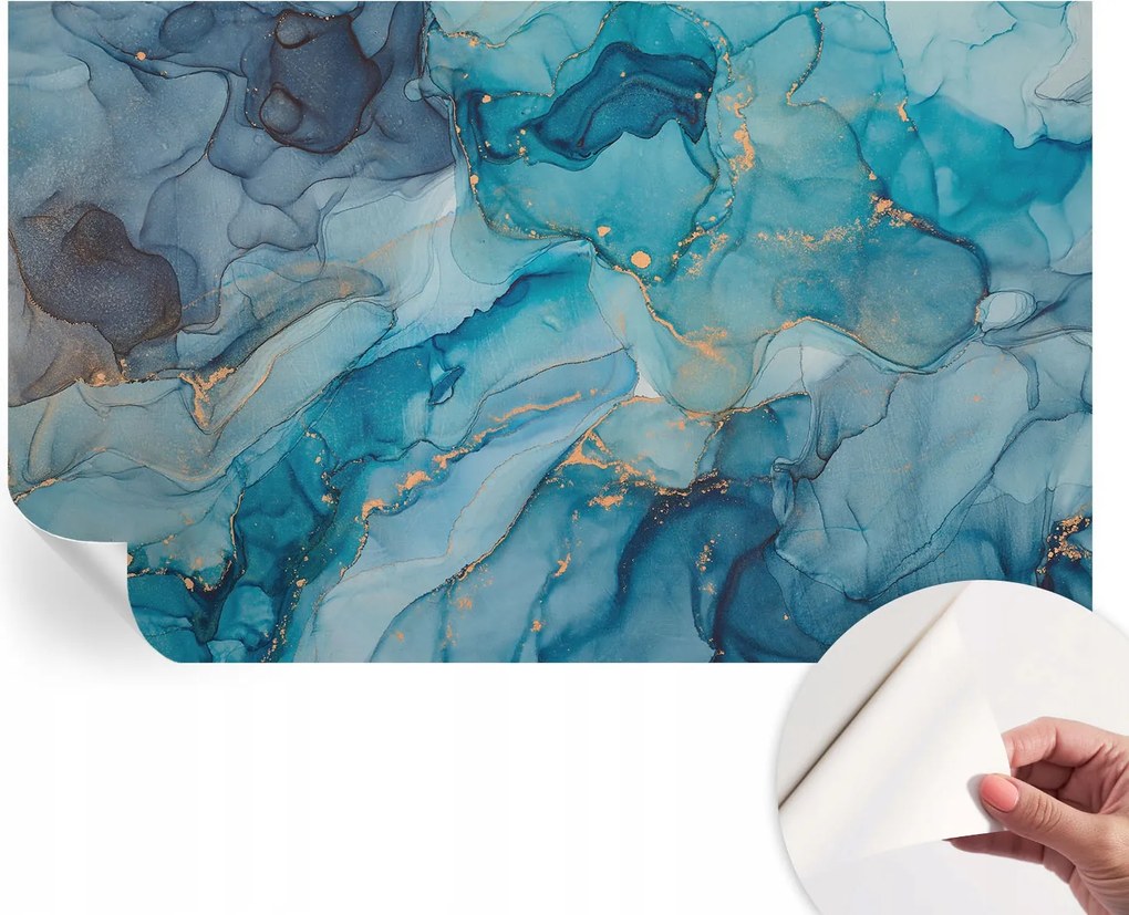 Dekoratív öntapadós tapéta Divatos minták Kék absztrakt 416x254