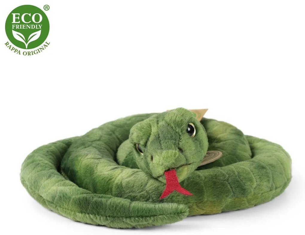 Rappa plüss kígyó zöld 90 cm ÖKO-barát