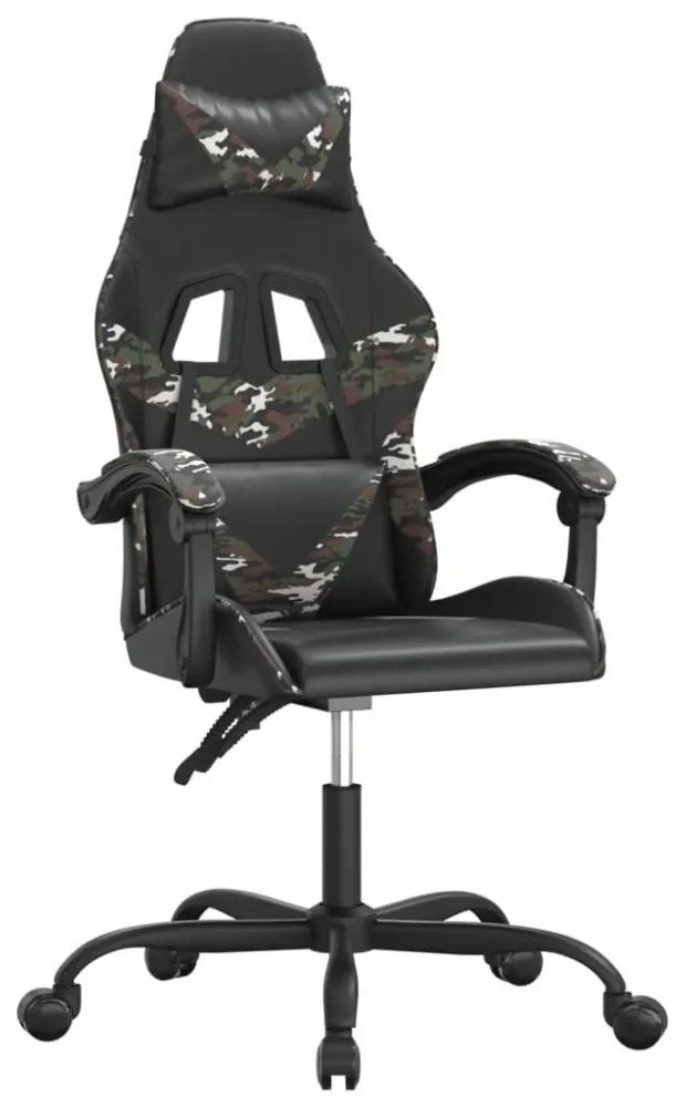 vidaXL fekete és terepszínű műbőr forgó játékszék