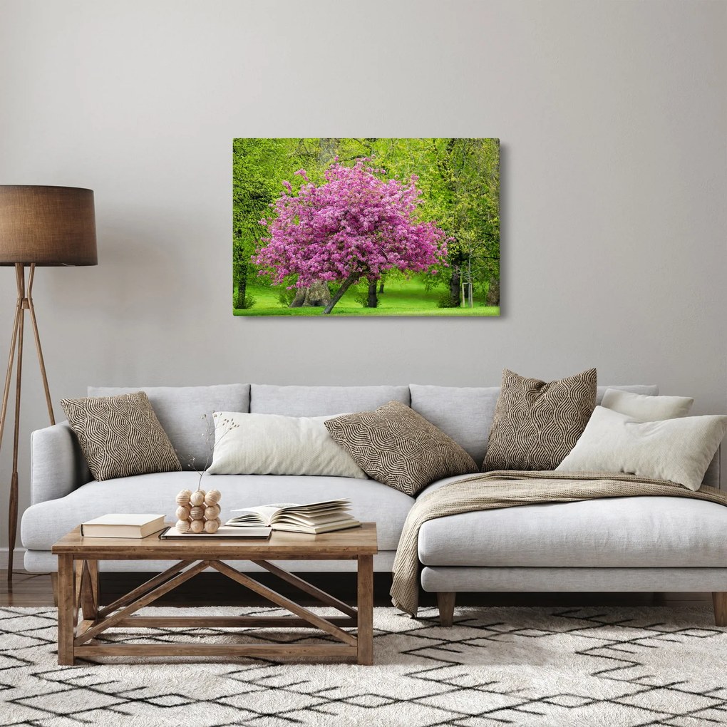 A réten virágzó fa képe (90x60 cm)