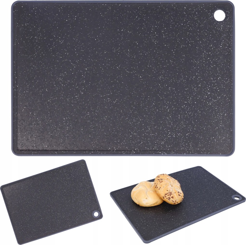 Vágódeszka csúszásgátló műanyag nagy 33x23 cm fekete konyhai