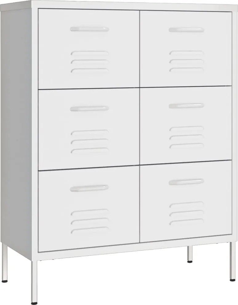 vidaXL fehér acél fiókos szekrény 80 x 35 x 101,5 cm