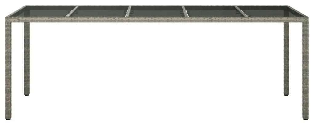Kerti Étkezőasztal Szürke 250x100x75 cm Polirattan
