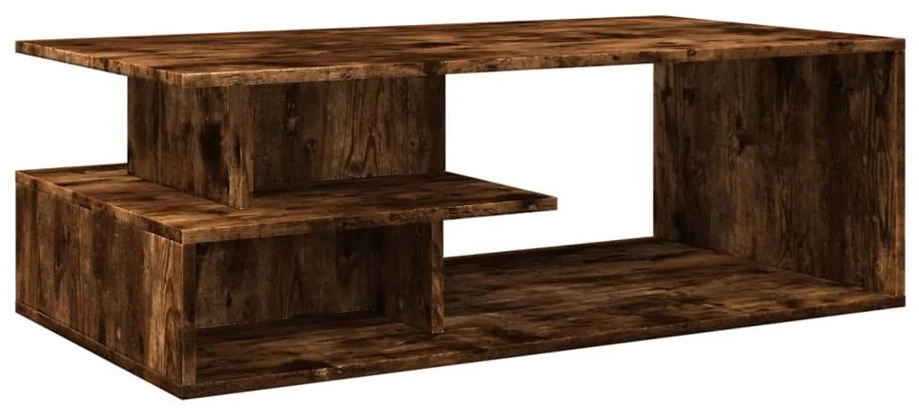 füstös tölgy színű szerelt fa dohányzóasztal 102x55x35 cm