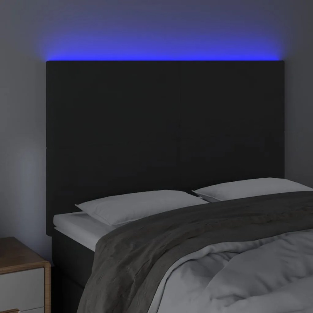 fekete bársony LED-es fejtámla 144x5x118/128 cm