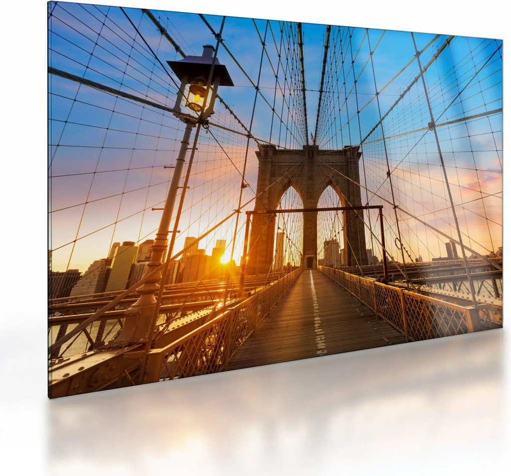 Kép - Brooklyn, híd, Manhattan, New York (üvegen) (70x50 cm)
