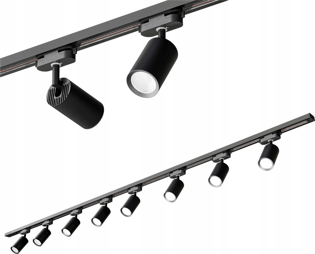 Sín szett Sín 2m 8x Halogén Led lámpatest GU10 spot lámpa