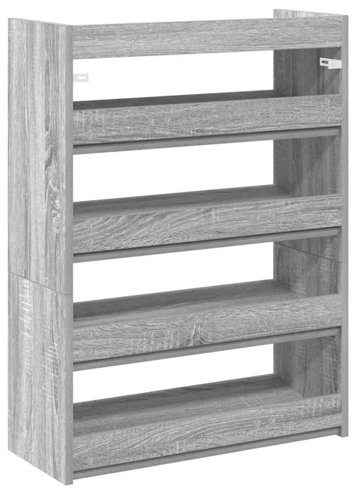 szürke sonoma színű szerelt fa cipőtartó 60x25x81 cm