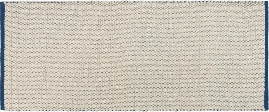Kék-bézs kézi szövésű gyapjú futószőnyeg 80x170 cm Lenu – noo.ma
