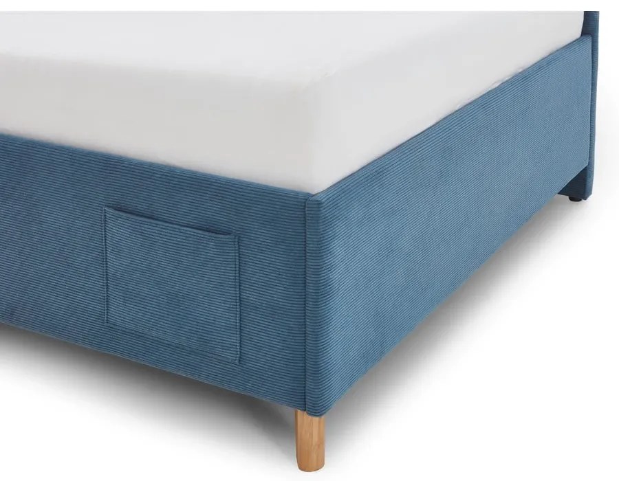 Kék kárpitozott sarok gyerekágy ágyrács nélkül 120x200 cm Cool – Meise Möbel