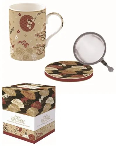 Porcelán teás bögre szűrővel Coffee Mania Kimono