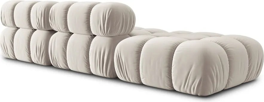 Bézs bársony moduláris kanapé 282 cm Bellis – Micadoni