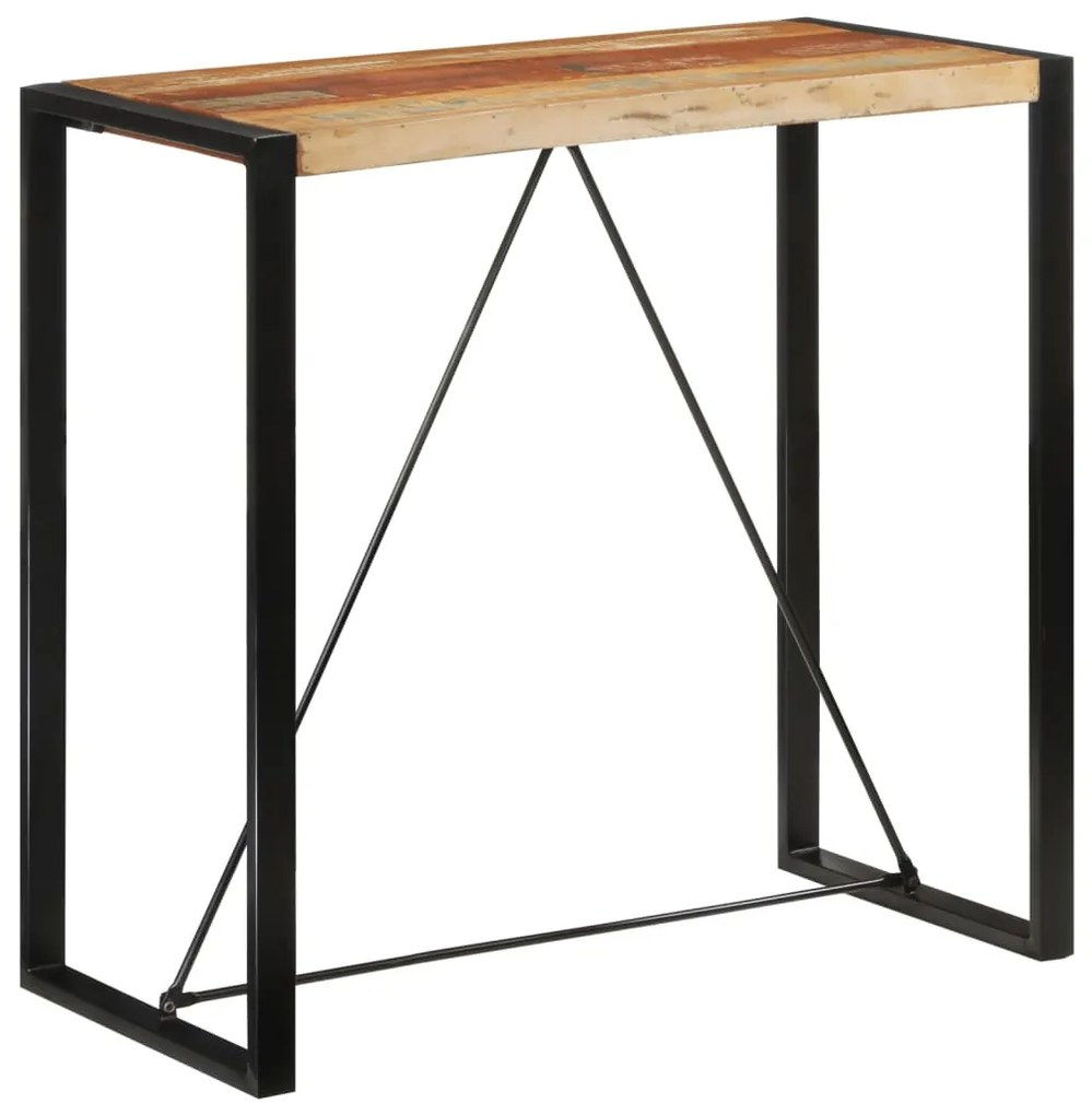 Tömör újrahasznosított fa bárasztal 110x55x110 cm
