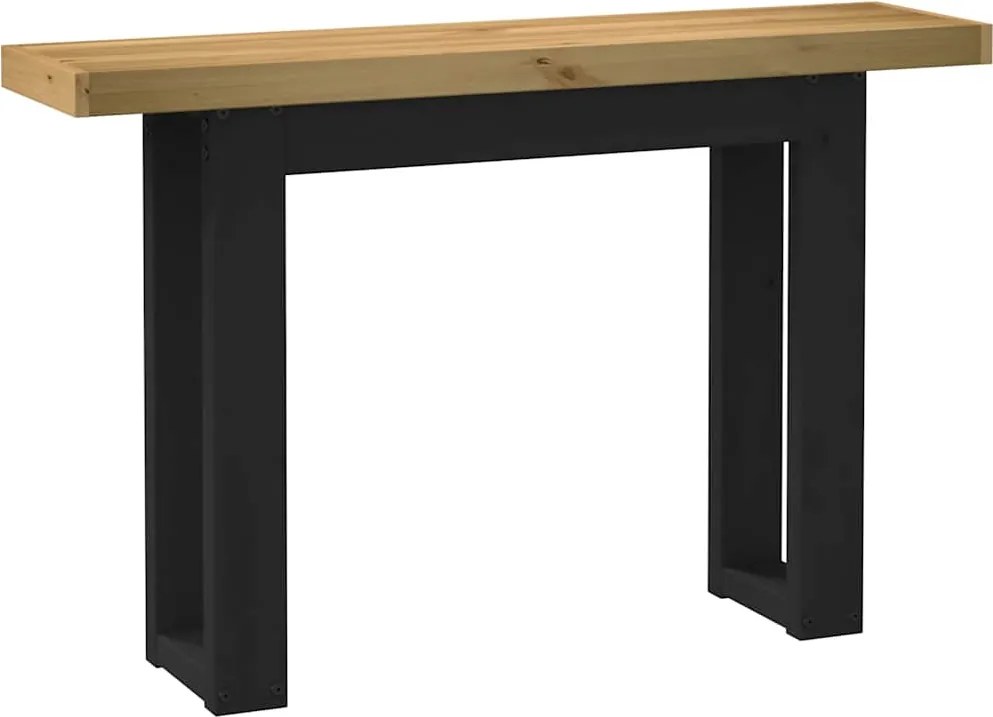 vidaXL konzolasztal NOAIN U alakú lábak 120x30x75 cm tömör fa fenyőfa