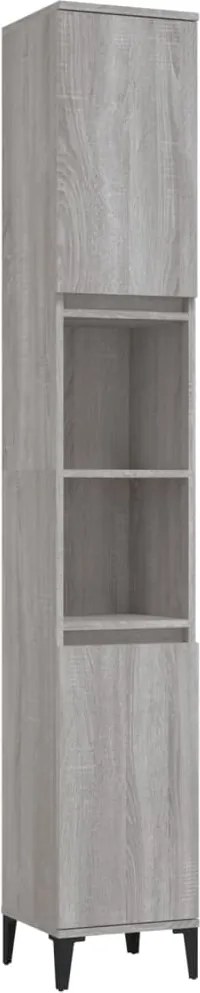 vidaXL szürke sonoma színű szerelt fa fürdőszobaszekrény 30x30x190 cm