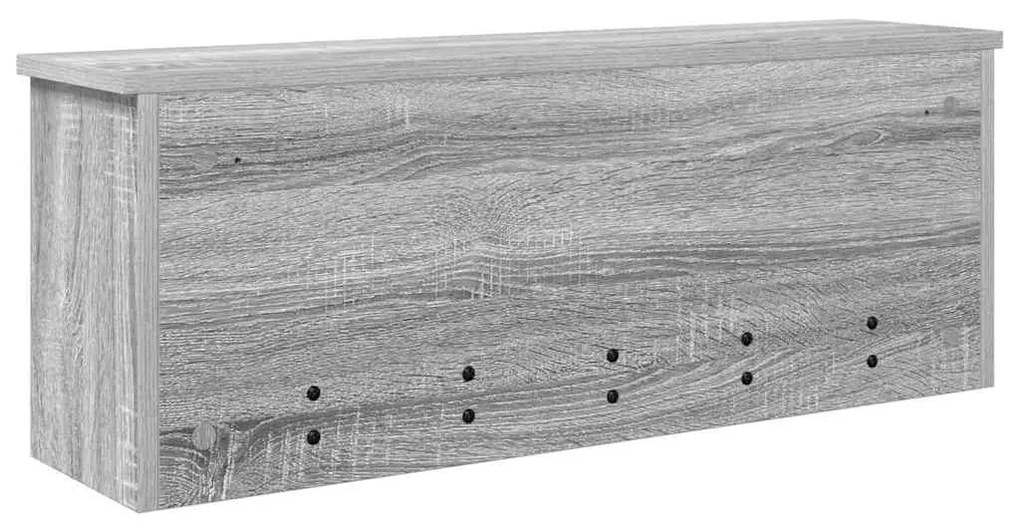 Fali Kabáthorog polcokkal Szürke sonoma 80 x 20 x 30 cm Faanyag