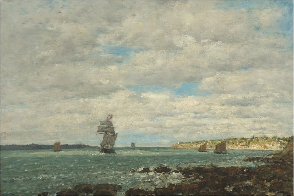 Kép - Eugène Boudin, Coast of Brittany, reprodukciók (90x60 cm)