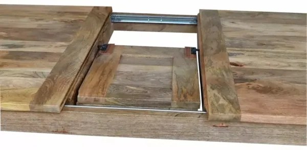 HINA 180x90 cm kinyitható étkezőasztal, tömör mangófa