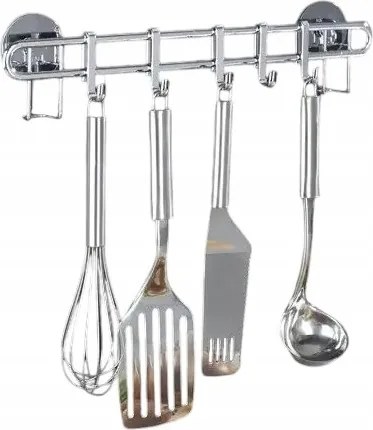 Konyhai Rúd Tartó Sín Akasztó Ezüst Akasztós Rendszerező 31 CM