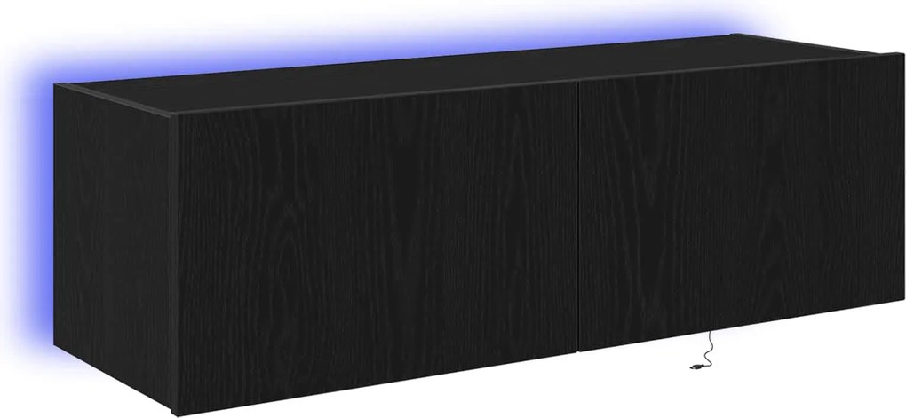 vidaXL TV Fali Szekrény 2 pcs Fekete tölgy 100 x 35 x 31 cm Faanyag