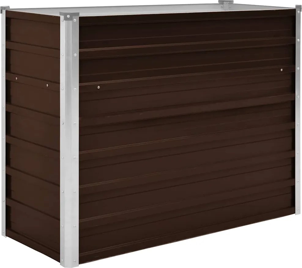 vidaXL barna horganyzott acél kerti magaságyás 100 x 40 x 77 cm