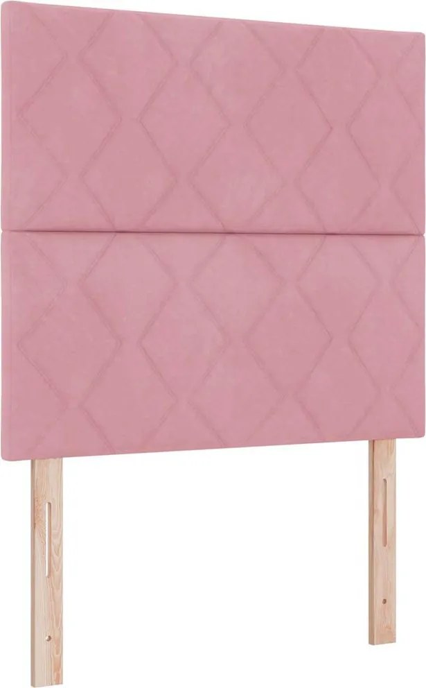 vidaXL Boxrugós ágy matracmal Rózsaszín 120 x 190 cm szövet