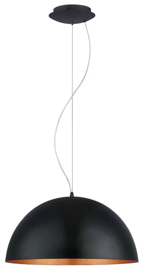 Fekete-bronzszínű függőlámpa fém búrával ø 53 cm GAETANO 1 – EGLO