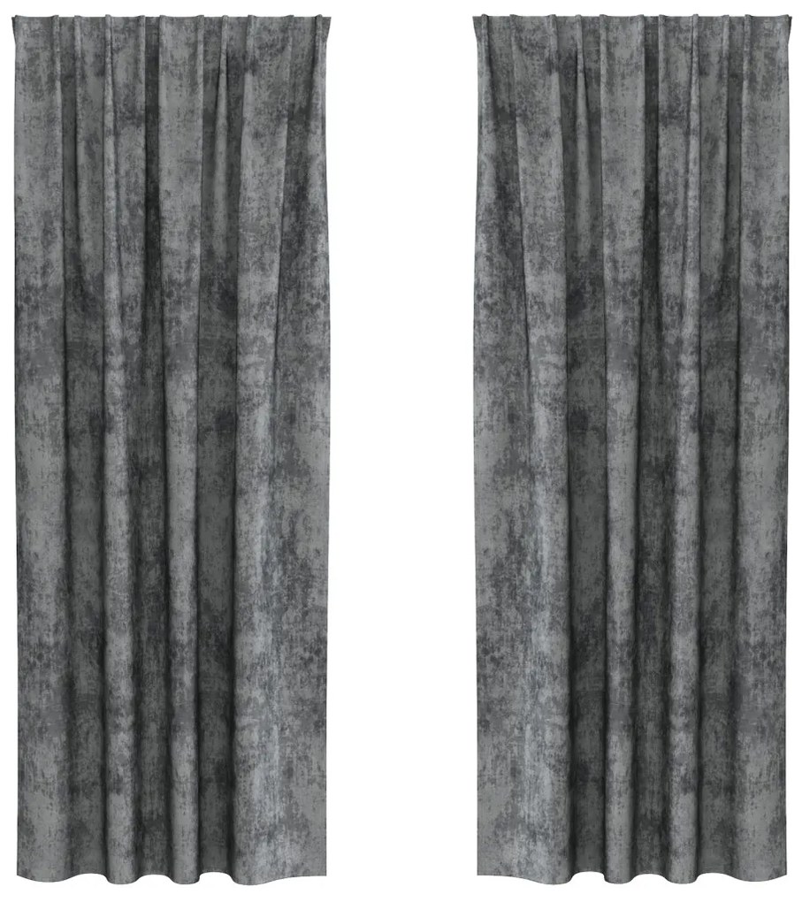 bársony függönyök 2 db pálcás szürke 225x140 cm