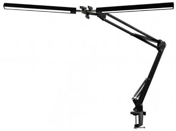 Platinet Flexy asztali lámpa 20 W, 2 kar + klip, fekete