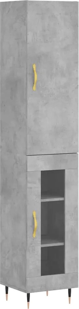 vidaXL betonszürke szerelt fa magasszekrény 34,5x34x180 cm