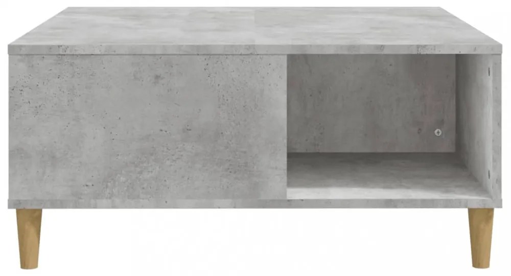betonszürke szerelt fa dohányzóasztal 80x80x36,5 cm