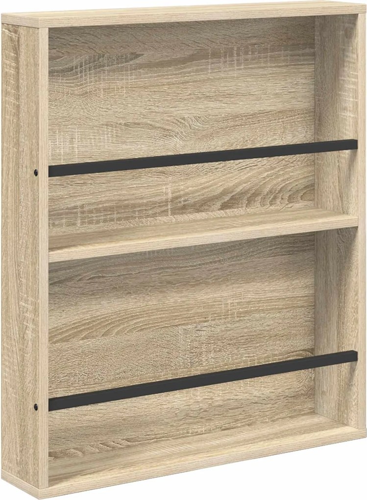 vidaXL Magazin állvány polcokkal Sonoma tölgy 60 x 12 x 70 cm Faanyag